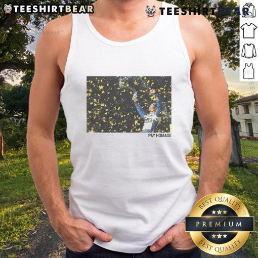 Jimmie Johnson pay homage tank top featuring bold graphics, perfect for race fans and NASCAR enthusiasts.
