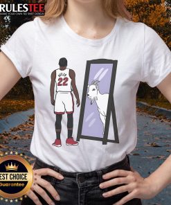 Awesome Jimmy Butler Mirror GOAT Ladies Tee featuring a stylish graphic design for basketball fans.