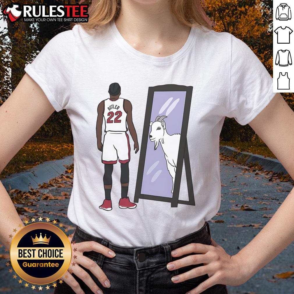Awesome Jimmy Butler Mirror Goat Ladies Tee Awesome Jimmy Butler Mirror GOAT Ladies Tee featuring a stylish graphic design for basketball fans.