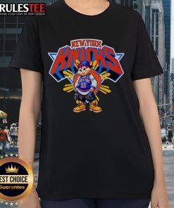 Awesome Jollibee New York Knicks ladies tee featuring vibrant team colors and a stylish design for fans.