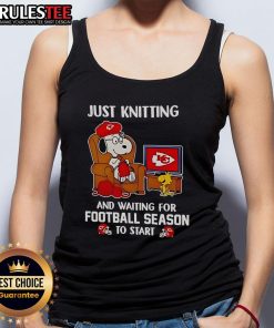 Awesome Kansas City Chiefs tank top design, perfect for knitting fans eagerly waiting for football season to start.