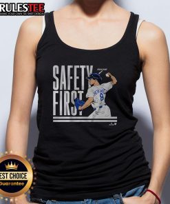 Awesome Kike Hernandez Safety First Tank Top featuring bold graphics and vibrant colors, perfect for summer casual wear.