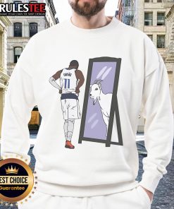 Alt Text: Awesome Kyrie Irving mirror GOAT Dallas sweatshirt featuring stylish design and vibrant colors for fans.
