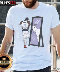 Alt Text: Awesome Kyrie Irving Mirror Goat Dallas T-Shirt featuring a stylish design for basketball fans and supporters.