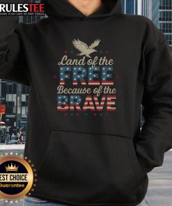 Awesome Land of the Free Because of the Brave America Hoodie featuring patriotic design and vibrant colors.