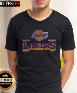 Awesome Los Angeles Lakers fan banner t-shirt featuring vibrant team colors and logo for passionate supporters.