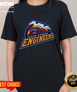 Awesome Main Street Engineers Train Ladies Tee featuring a stylish design for train enthusiasts and casual wear.