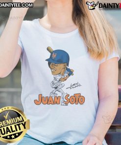 Alt Text: Awesome Mets Juan Soto Signature Ladies Tee featuring vibrant design and stylish fit for fans of baseball fashion.