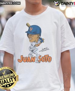 Awesome Mets Juan Soto Signature T-Shirt featuring a bold design and vibrant colors, perfect for baseball fans.