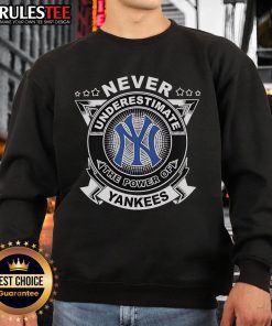 Cozy New York Yankees sweatshirt showcasing team pride, perfect for fans who never underestimate the power of the Yankees.