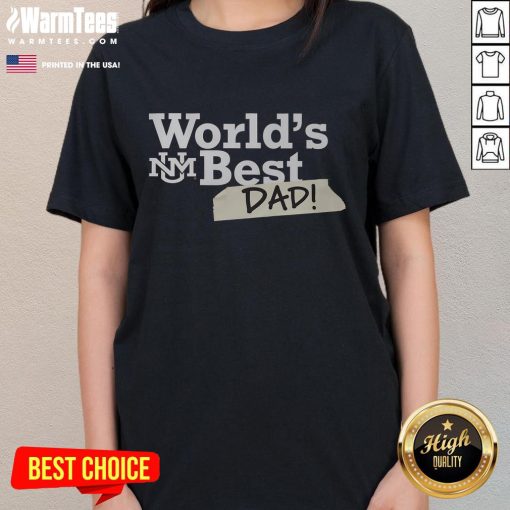Awesome New Mexico Lobos World's Best Dad ladies tee featuring vibrant colors and a stylish design for proud Lobos fans.