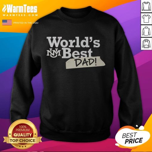Awesome New Mexico Lobos World's Best Dad sweatshirt in navy blue, perfect for proud dads and Lobos fans.