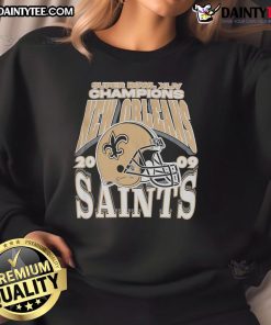 Alt Text: Awesome New Orleans Saints Super Bowl XLIV Champions 2009 Sweatshirt showcasing team pride and victory.