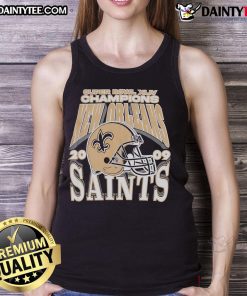 Awesome New Orleans Saints Super Bowl XLIV Champions 2009 tank top featuring team colors and logo, perfect for fans.