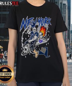 Awesome New York Yankees x Warren Lotas Swole Skeleton Spaceship Ladies Tee featuring unique graphic design.