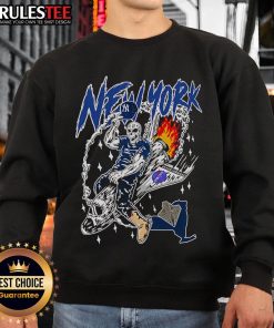 Alt Text: Awesome New York Yankees x Warren Lotas Swole Skeleton spaceship sweatshirt featuring a unique design and bold graphics.