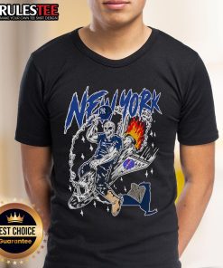 Alt Text: Awesome New York Yankees X Warren Lotas Swole Skeleton Spaceship T-Shirt featuring a unique graphic design.