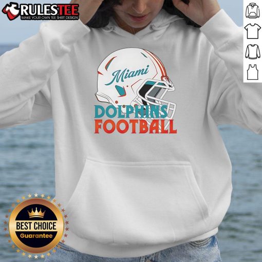 Awesome NFL Miami Dolphins football helmet hoodie featuring vibrant team colors and logo, perfect for fans.