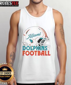 Awesome NFL Miami Dolphins football helmet tank top for fans, featuring vibrant team colors and stylish design.