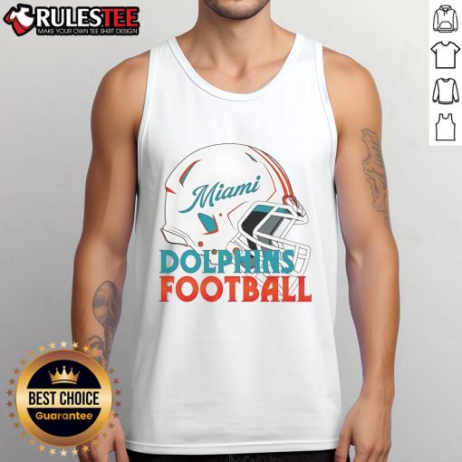 Awesome NFL Miami Dolphins football helmet tank top for fans, featuring vibrant team colors and stylish design.