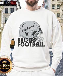 Awesome NFL Oakland Raiders football helmet sweatshirt showcasing team logo and stylish design for fans.