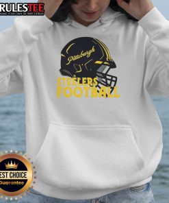 Alt Text: Awesome NFL Pittsburgh Steelers football helmet hoodie featuring team colors and logo for fans and collectors.
