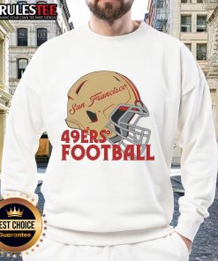 Awesome NFL San Francisco 49ers football helmet sweatshirt, perfect for fans showing team spirit.