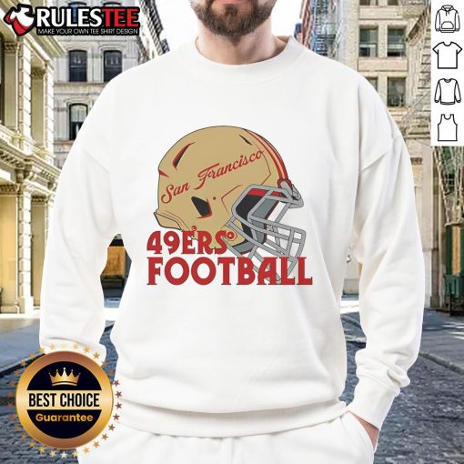 Awesome NFL San Francisco 49ers football helmet sweatshirt, perfect for fans showing team spirit.