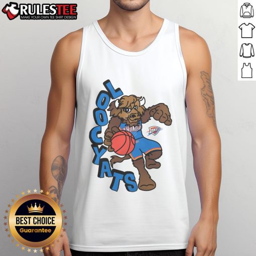 Stay cool in this Oklahoma City Thunder stadium essentials tank top featuring the NBA mascot design. Perfect for fans!