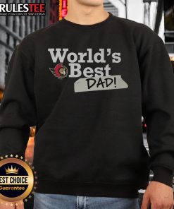 Alt Text: Awesome Ottawa Senators World's Best Dad sweatshirt featuring team logo and stylish design for proud fans.