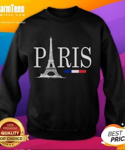 Awesome Paris Eiffel Tower France flag logo sweatshirt, showcasing a stylish design perfect for travel enthusiasts.