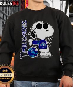 Awesome Peanuts Snoopy Minnesota Timberwolves Basketball 2025 Sweatshirt featuring vibrant graphics and cozy design.