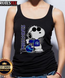Awesome Peanuts Snoopy Minnesota Timberwolves basketball 2025 tank top featuring vibrant graphics and a sporty design.