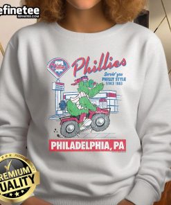 Awesome Philadelphia Phillies Deli sweatshirt, serving Philly style since 1883, featuring bold team graphics.