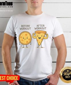 Awesome Pizza Before Workout After Workout Cute T-Shirt featuring fun pizza graphic and motivational text for fitness lovers.
