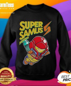 Awesome Super Samus Hunter Robot Sweatshirt featuring vibrant graphics and a comfortable fit for fans of gaming.