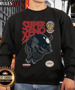 Awesome Super Xeno Alien Sweatshirt featuring a colorful alien graphic and cozy design, perfect for sci-fi fans.