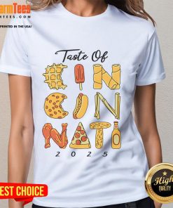 Alt Text: Awesome Taste of Cincinnati 2025 Ladies Tee featuring a stylish design perfect for food festival enthusiasts.