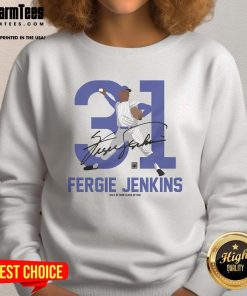Awesome Teambrown Fergie Jenkins Baseball Hall of Fame Member Signature Sweatshirt featuring a stylish design.