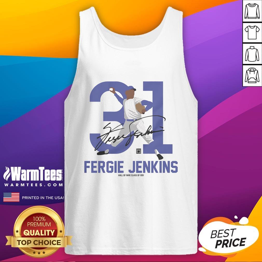 Awesome Teambrown Fergie Jenkins Baseball Hall Of Fame Member Signature Tank Top Alt Text: Awesome Team Brown Fergie Jenkins Baseball Hall of Fame member signature tank top showcasing baseball memorabilia.