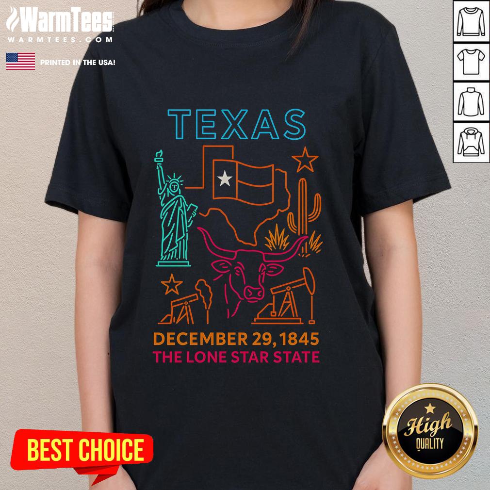 Awesome Texas December 29 1845 The Lone Star State Neon Ladies Tee Awesome Texas December 29, 1845 neon design on ladies tee, celebrating the Lone Star State's rich history and vibrant culture.