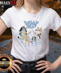 Alt Text: Awesome The Dollyrots Luis Daisy River Kelly Blueyrots Ladies Tee featuring vibrant design and stylish fit.