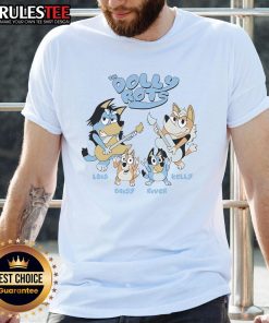 Awesome The Dollyrots Luis Daisy River Kelly Blueyrots T-Shirt featuring vibrant colors and a fun graphic design.
