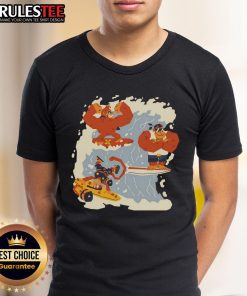 Alt Text: Awesome The Golden Wave T-Shirt featuring Donkey Kong, Diddy Kong, and Funky Kong in vibrant colors and dynamic design.