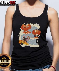 Awesome Golden Wave tank top featuring Donkey Kong, Diddy Kong, and Funky Kong in vibrant graphics for gamers.