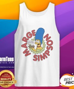 Alt Text: Marge Simpson wearing an 'I Just Think They're Neat' tank top, showcasing her iconic style from The Simpsons.