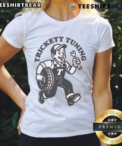 Alt Text: Awesome Trickett England Tuning Ladies Tee featuring stylish design and comfortable fit for casual wear.