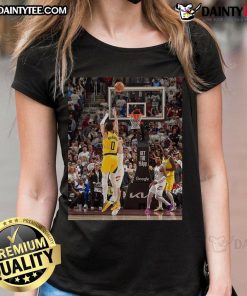 Awesome Tyrese Haliburton Indiana Pacers 2025 NBA Game Frames Ladies Tee featuring stylish design and vibrant team colors.