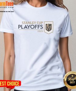 Awesome Vegas Golden Knights 2025 NHL Stanley Cup Playoffs Champions ladies tee featuring team logo and vibrant colors.