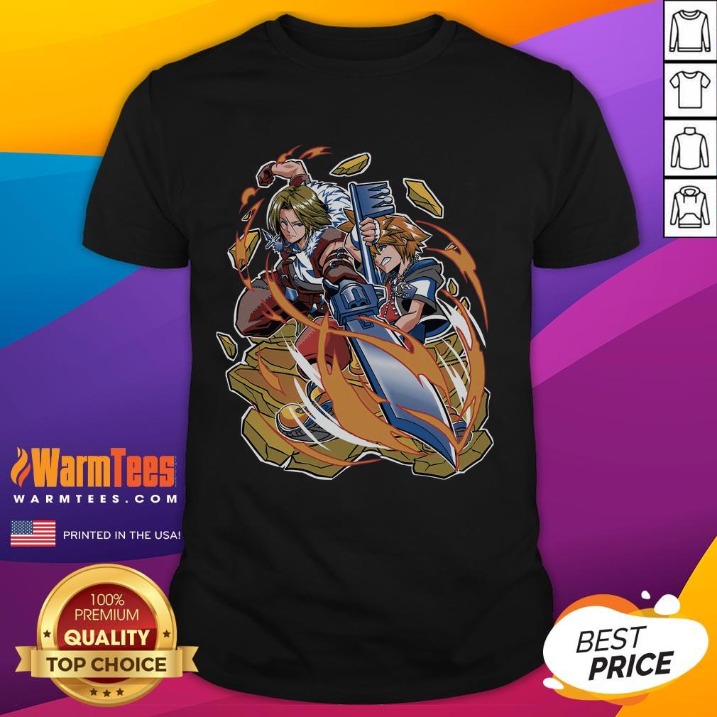 Awesome War Of The Lions Squall Leonhart Final Fantasy And Kingdom Hearts Ventus T-Shirt Awesome War Of The Lions T-Shirt featuring Squall Leonhart from Final Fantasy and Ventus from Kingdom Hearts.
